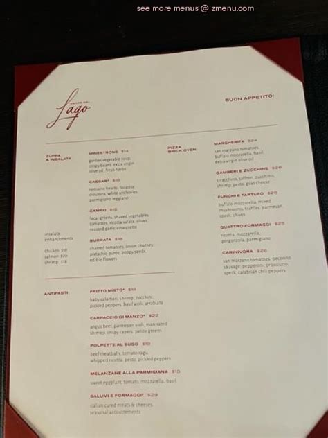 Online Menu of Amore Del Lago Restaurant,。